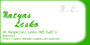 matyas lesko business card